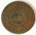 BRAZIL 40 Reis ND(1835) - Copper - Countermark on 80 Reis 1825 - 233