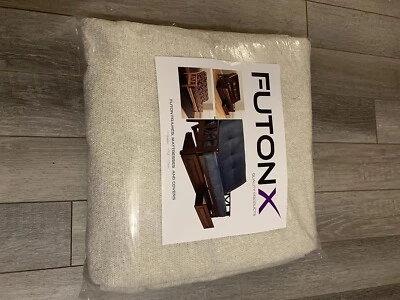 Queen Cream Futon Cover Only Felt Fits 6 to 8 inch Mattress Zipper Slipcover - Image 1 of 3