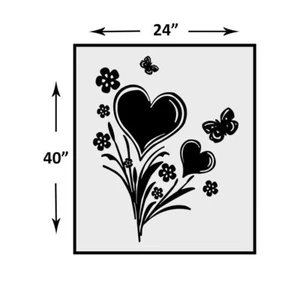 Herz Mit Blumen Design Malen Wand Schablone Für Heim Dekor T662 - Bild 1 von 5