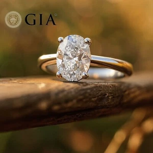 GIA Certified F/VS1 0.70Ct Oval Diamond Engagement Ring Platinum - Ready To Ship - Picture 1 of 16