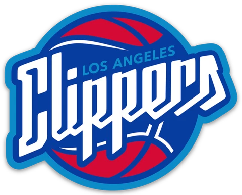 LA Clippers Name Monogram on Basketball Logo Type Die-cut MAGNET Cover