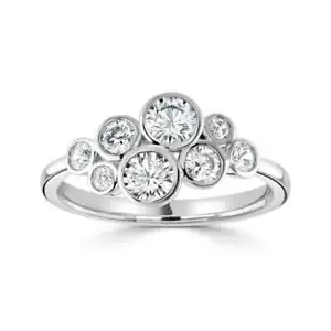 Anello in platino con diamanti taglio brillante tondo totale 1 ct certificato tutte le misure - Foto 1 di 6