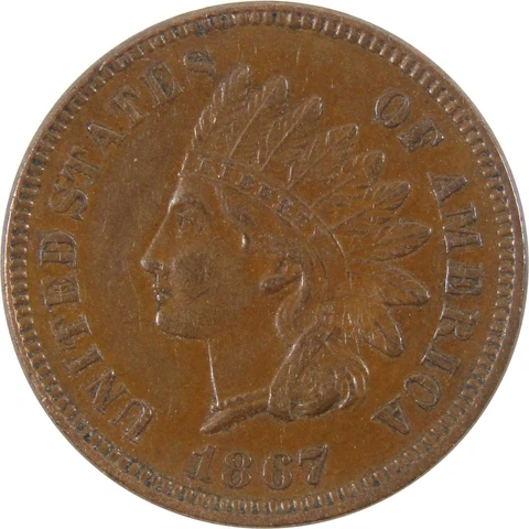 1867 Indian Head Cent XF EF Extremely Fine Penny 1c Coin SKU:I7949 Cover