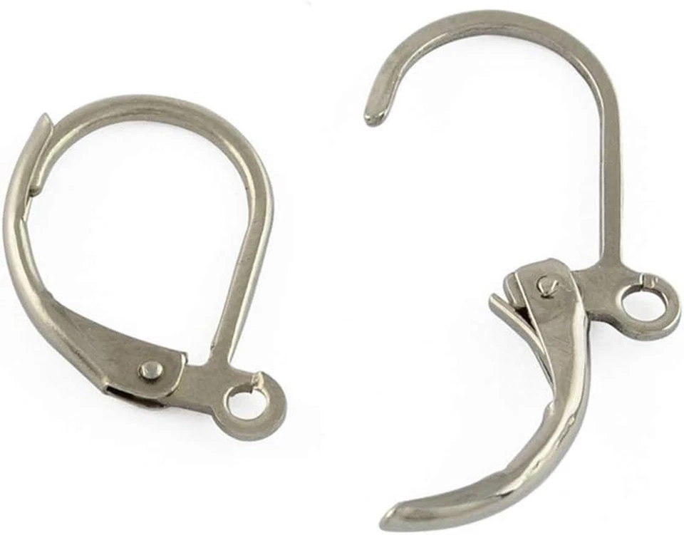 PandaHall 100 Piezas 304 Acero Inoxidable Palanca Trasera Pendiente Ganchos Alambre con Abierto Foto 1 de 1