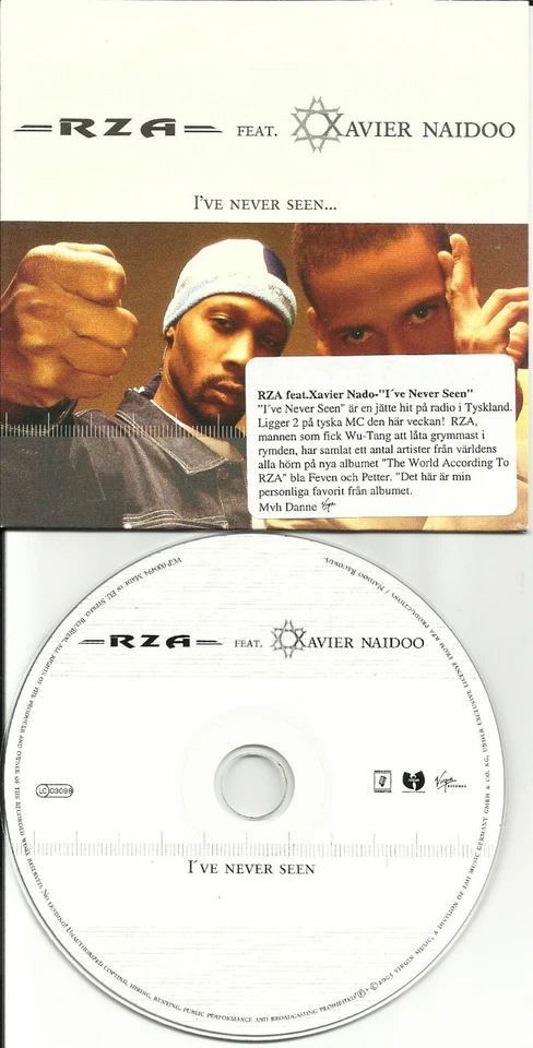 Wu tang Clan RZA I’ve never Seen w/ EDIT EUROPE Made SLEEVE PROMO DJ CD single Foto 1 de 1