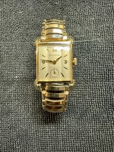 Vintage 1953 running BULOVA L3 17 Jewel 10k Rolled Gold Plate Bezel Fancy Lugs - Picture 1 of 15