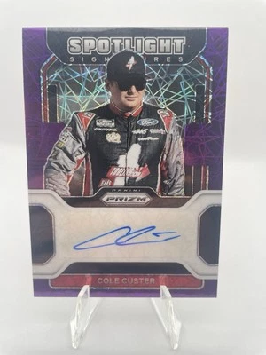2022 Panini Prizm Spotlight Sign Cole Custer #SS-CC Purple Velocity Prizm /99 - Image 1 of 2