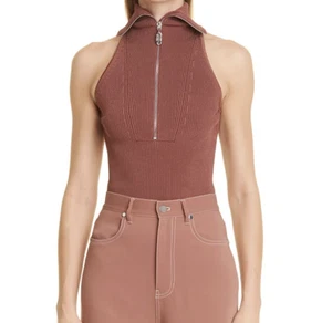 Et Ochs Women's Emily Rib Zip Polo Tank Top Shirt Size L New $695 - Picture 1 of 7
