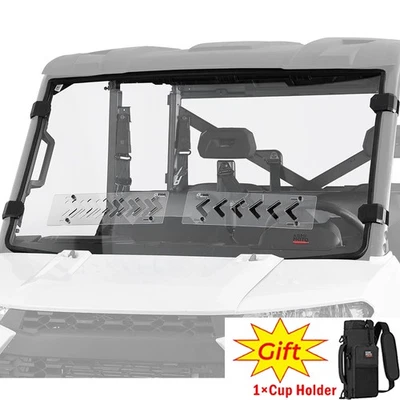 Vented Full Windshield for Polaris Ranger XP 1000/ Crew/Diesel/XP 900 2017-2025 - Image 1 of 4