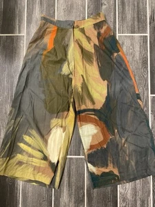 YAVI Cropped Pants Multi Colored Artsy Boho Art To Wear Bohemian Designer - Picture 1 of 6