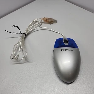 RETRO Fellowes Web Pro USB Optical Mouse Transparent Blue + Side Buttons -TESTED - Picture 1 of 9