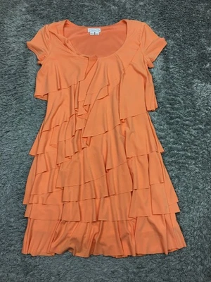 London Times Layered Dress Womens Size 4P Petite Peach Color Orange — 第 1/4 张图片