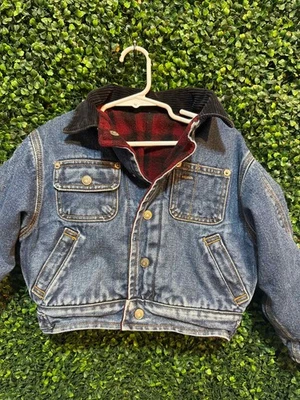 Chaqueta de Camionero Vintage Ralph Lauren Franela Denim Reversible Talla 4 Bebé Foto 1 de 4