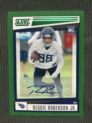 Reggie Roberson Jr (RC) - 2022 Panini Score Green Autograph NFL Titans - Image 1 of 2