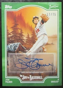 2025 Topps x Bob Ross The Joy Of Baseball Jim Palmer /75 SAP GREEN AUTO - Picture 1 of 2