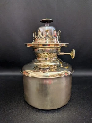 Brass Oil Lamp Font Success Unsplit Drop In Pittsburgh Parlor GWTW Kerosene Oil - Image 1 of 4