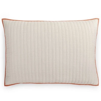 Hotel Collection Textured Lattice Quilted Standard Shams Set Of 2 Beige, Coral - Image 1 of 4