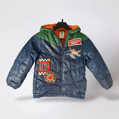 Disney Planes Puffer Jacket Size 5/6 Blue Green Orange Toddler Kid Coat - Image 1 of 4