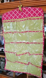 Schmuck Organizer zum Aufhängen neongrün und pink mit Design  - Bild 1 von 2