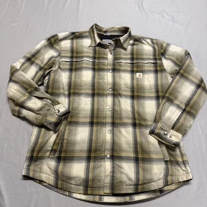 Chaqueta para hombre Carhartt FORCE ajuste relajado forrada franela abotonada a cuadros XL - Imagen 1 de 9