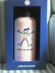 LIFE IS GOOD 32 oz WIDE STAINLESS STEEL WATER BOTTL- JACKIE..."SNOW ANGEL" - Picture 1 of 4