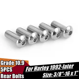 5pcs Rear Brake Rotor Bolts 3/8"-16*1" Softail Fatboy Dyna Low Rider Sportster - Picture 1 of 12