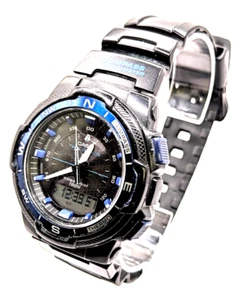 Casio SGW-500H Black w Blue 5269 Anadigi World Time Watch NEW BATT - WORKING - Picture 1 of 7