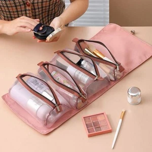 4pcs In 1 Detachable Makeup Bag Women Zipper Mesh Large Capacity Cosmetics Pouch - Picture 1 of 27