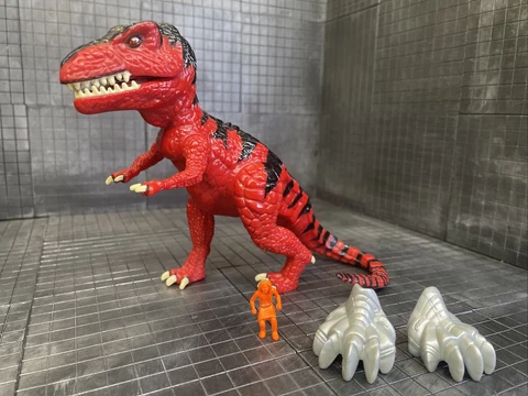 1994 Primal Rage Diablo Action Figure Playmates Red T-Rex Atari Near Complete Cover