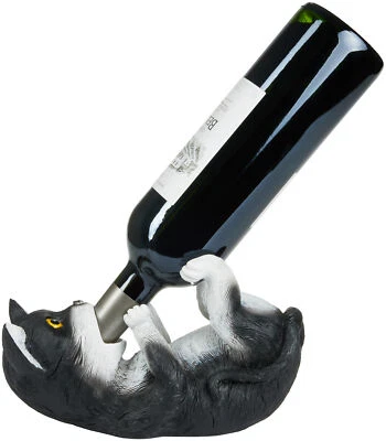 BRUBAKER Wine Bottle Holder Thirsty Cat - Drunk Animals - Polyresin - Image 1 of 4