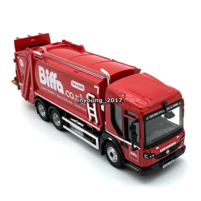 1:76 Scale Dennis Garbage Truck Model Metal Diecast Trash Truck Collection Red - Image 1 of 4