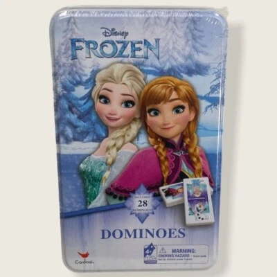 Juego de 28 piezas de lata de almacenamiento de juegos cardinales de dominó congelado de Disney Foto 1 de 2