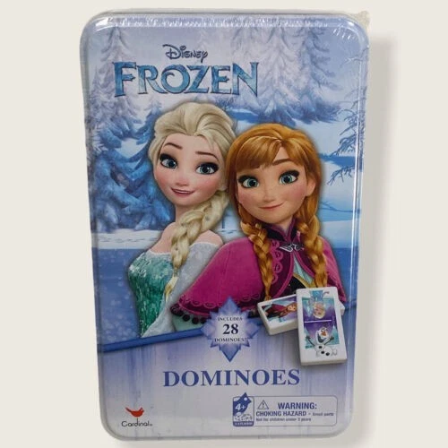 Juego de 28 piezas de lata de almacenamiento de juegos cardinales de dominó congelado de Disney Foto 1 de 2