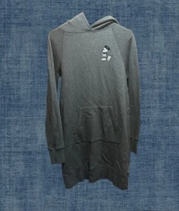 Disney Stands Uniqlo Retro Mickey Mouse Gray Long Tall Hoodie Sweatshirt Size XS - Picture 1 of 2