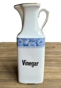 Antique Royal Schwarzburg Porcelain Blue White Vinegar Cruet Germany 8.5” - Picture 1 of 11