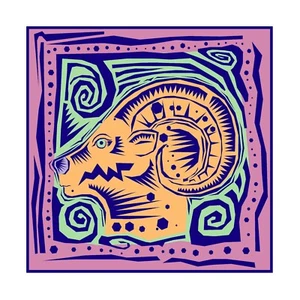 Men's 100%Silk Pocket Square Constellation Series Capricorn 53cm 21" Hand rolled - Picture 1 of 7