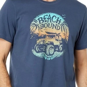 XL NUEVO CON ETIQUETAS Camiseta para Hombres Life Is Good Beach Bound 4x4 Jeep ATV Azul Oscuro SS Trituradora - Imagen 1 de 5
