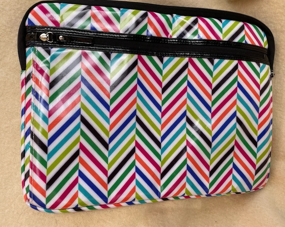 Studio C Paisley 16 Inch Laptop Sleeve Case Zigzag Brightly Colored Polka Dots - Image 1 of 4