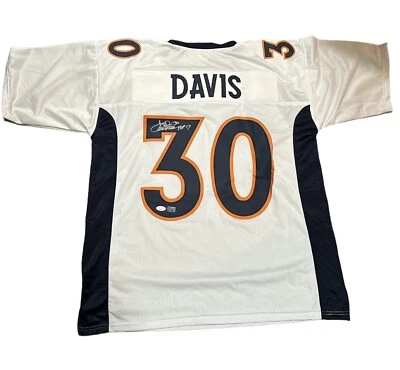 TERRELL DAVIS SIGNED AUTO PRO STYLE CUSTOME DENVER BRONCOS SIGNED JERSEY W/ JSA - Image 1 of 3