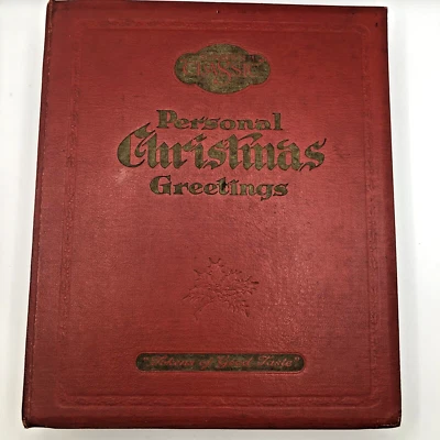 Rare Vintage 1952 Sharpe’s Christmas Card Hardback Catalogue Containing 56 Cards - Image 1 of 4