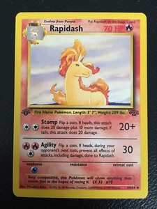 1st Edition Jungle Rapidash 44/64 Pokemon Card WOTC Vintage NM