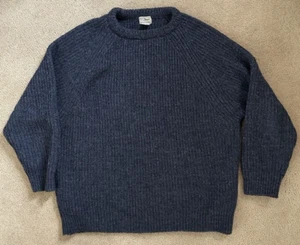 Vintage LL Bean Herren XL Pullover blau meliert Wolle Made in Ireland Grobstrick schwer - Bild 1 von 7