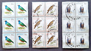 Kenya: 1993 Birds definitives; incomplete set of blocks of 6