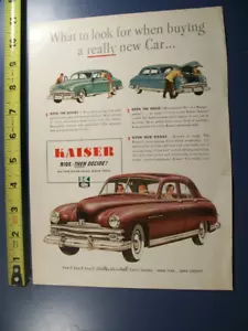 1949 Kaiser-Frazer Caribbean Coral mid-size mag car ad-"Cosa cercare.." - Foto 1 di 1