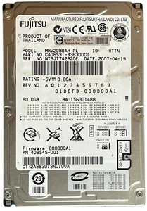 Fujitsu IDE 2.5 Hard Drive MHV2080AH PL CA06531-B36300C1 80GB - Picture 1 of 11
