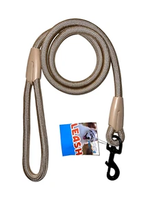Dog Nylon Reflective Loop Slip Rope Leash Lead Training Choke Pet Collar Brown - Picture 1 of 2