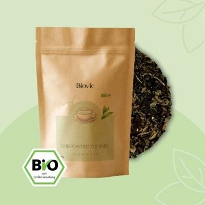 Gunpowder Zhejiang BIO Grüner Tee Grün Herb Koffeinhaltig Sanft Neu Bio Biovic