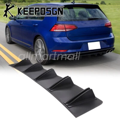 Rear Bumper Diffuser Lip Splitter Spoiler Shark Fins Body for VW Volkswagen Golf Foto 1 de 4
