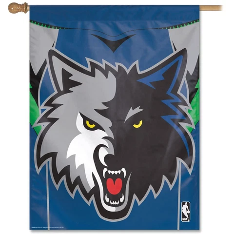 MINNESOTA TIMBERWOLVES 27"X37" BANNER FLAG NEW WINCRAFT Cover
