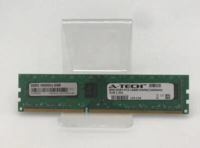 A-Tech 8GB DDR3 PC3-12800 1600MHz 2RX8 1.35V Desktop RAM Free Shipping Tested - Image 1 of 2